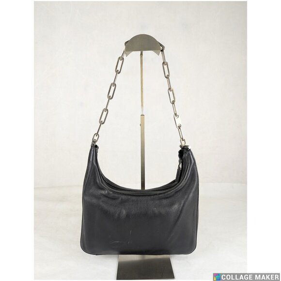 Authentic Vintage GUCCI Hobo Leather Chain Shoulder Bag Made in Italy - Picture 3 of 12